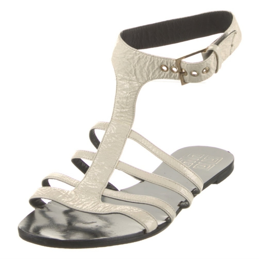 GIVENCHY Patent Leather Gladiator Sandals Size European 39.5